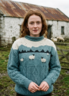 Unisex Pure Wool Sheep Aran Sweater – Summer Storm