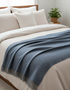 Mcnutt Wool Throw | Cosy Periwinkle