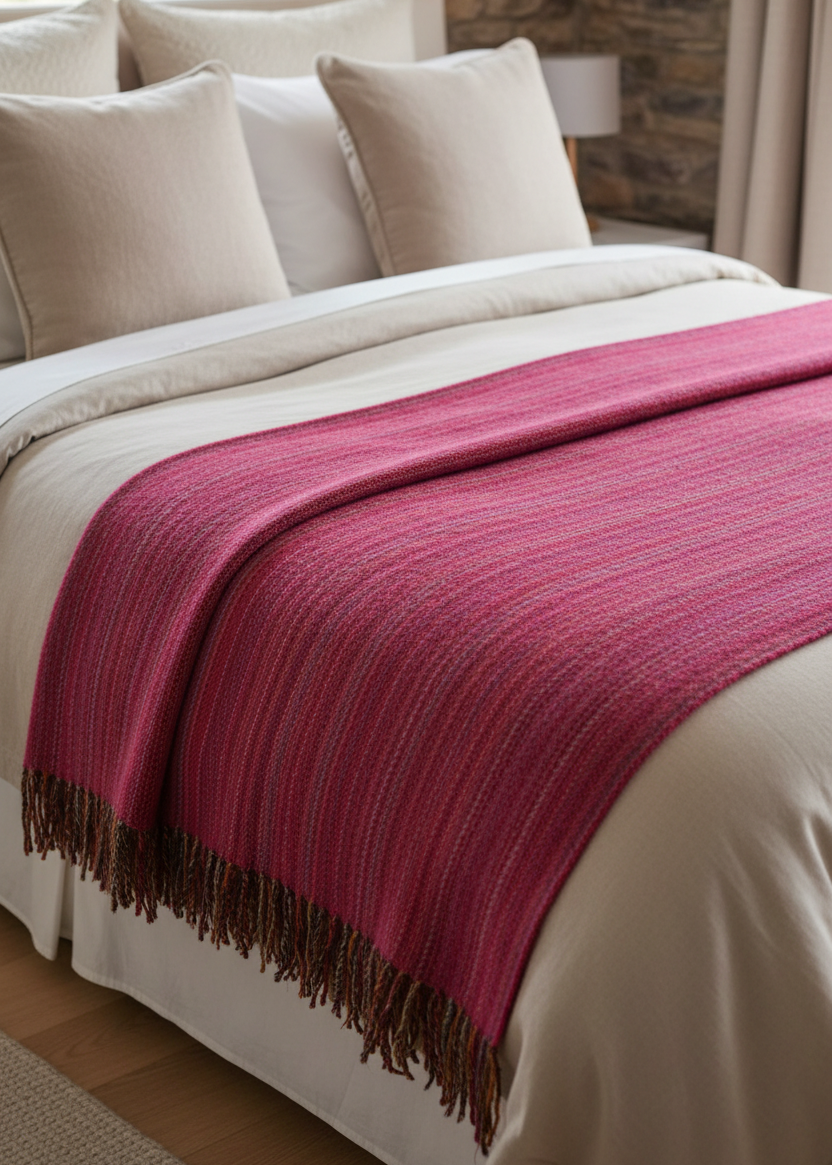 McNutt Pure Wool Throw | Peony