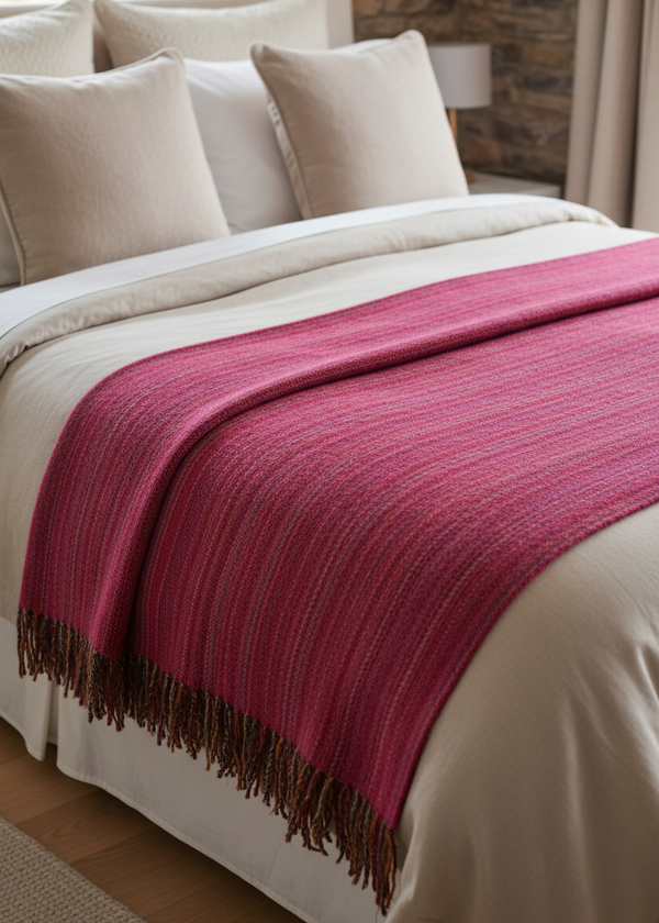McNutt Pure Wool Throw | Peony