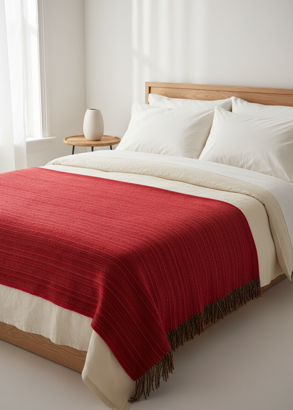 McNutt Pure Wool Throw | Fuchsia