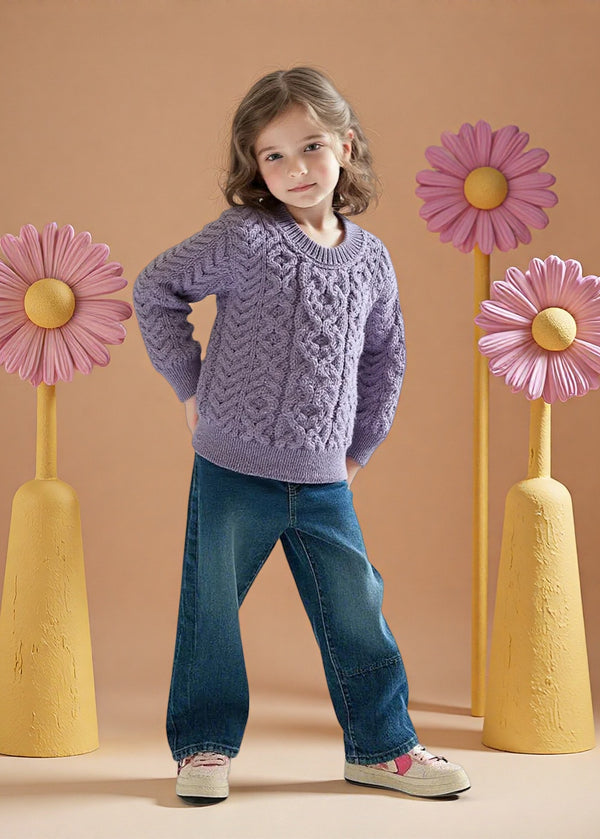 Kids Aran Sweater | Lavender