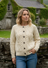 Ladies Aran Cardigan | Natural