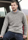 Raheen Tweed Roll Neck Mens Sweater | Grey