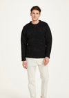 Raheen Tweed Roll Neck Mens Sweater - Black Fleck
