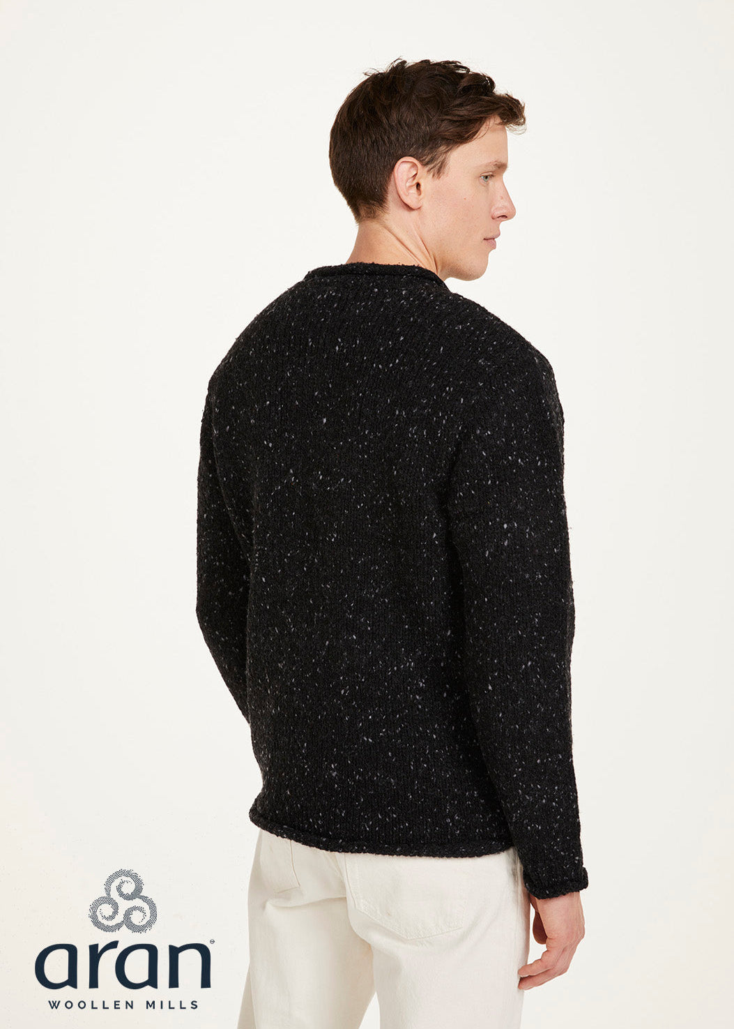 Raheen Tweed Roll Neck Mens Sweater