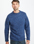 Donegal Roll Neck Fisherman Sweater - Blue Fleck