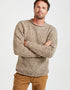 Raheen Tweed Roll Neck Mens Sweater - Oat