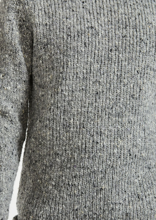 Raheen Tweed Roll Neck Mens Sweater | Grey
