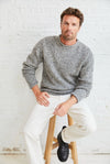 Raheen Tweed Roll Neck Mens Sweater - Light Grey