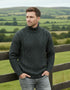 Aran Merino Polo Neck Sweater | Charcoal