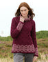 Aran Women's Celtic Design Sweater | Wine