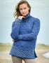 Aran Crafts Women's Celtic Design Sweater | Blue