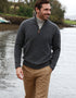 Aran Troyer Zip Sweater | Graphite