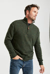 Aran Troyer Zip Sweater - Green