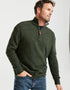 Aran Troyer Zip Sweater - Green