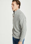 Aran Troyer Zip Sweater - Gray