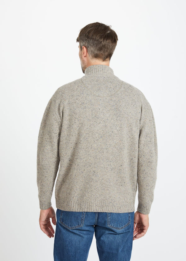 Aran Troyer Zip Sweater - Oat