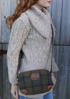 Leather Aran Tweed Shoulder Bag