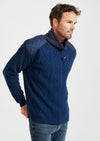 Aran Diamond Knit Sweater - Blue