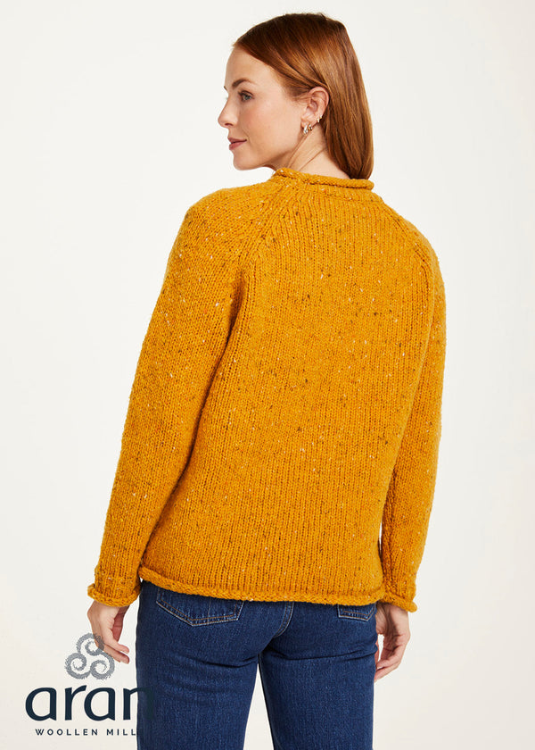 Ladies Donegal Roll Neck Sweater | Sunflower