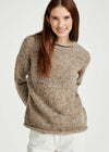Ladies Donegal Roll Neck Sweater - Oat
