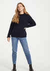 Ladies Donegal Roll Neck Sweater Blue