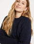 Women's Donegal Roll Neck Sweater - Navy | 100% Wool Knitwear