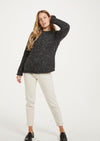 Ladies Donegal Roll Neck Sweater Charcoal