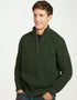 Men's Aran Fisherman Raglan Zip Sweater | Green