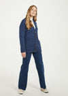 Ladies' Donegal Cardigan with Side Pockets - Blue