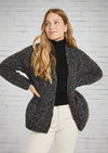 Ladies' Donegal Cardigan with Side Pockets - Charcoal