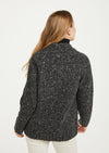Ladies' Donegal Cardigan with Side Pockets - Charcoal