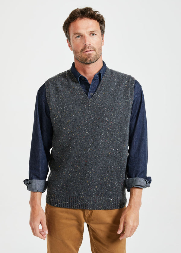 Men's Aran Nepped Vest | Graphite - Clearance