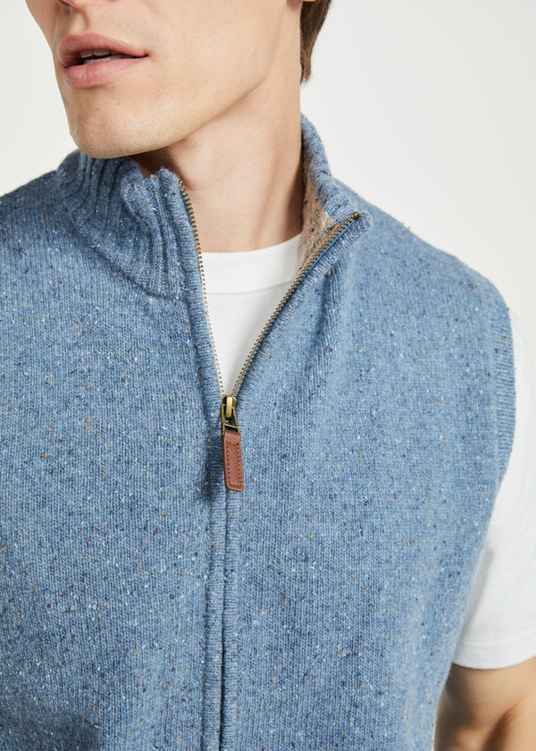 Men's Aran Nepped Gilet | Blue