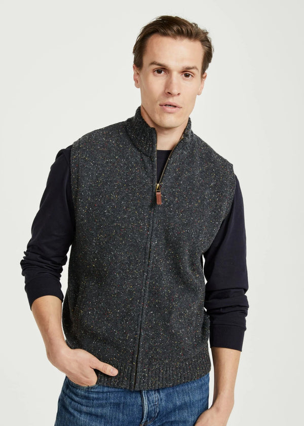 Men's Aran Nepped Gilet | Grey