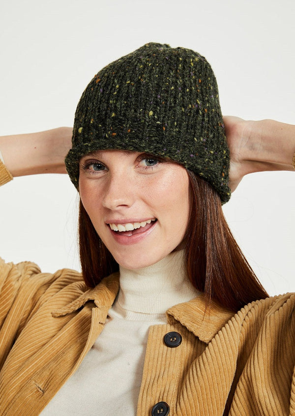 Donegal Wool Beanie Hat - Green