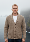 Men's Fisherman Rib Shawl Cardigan | Brown