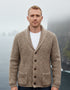 Men's Fisherman Rib Shawl Cardigan | Brown