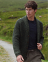 Men's Fisherman Rib Shawl Cardigan | Green