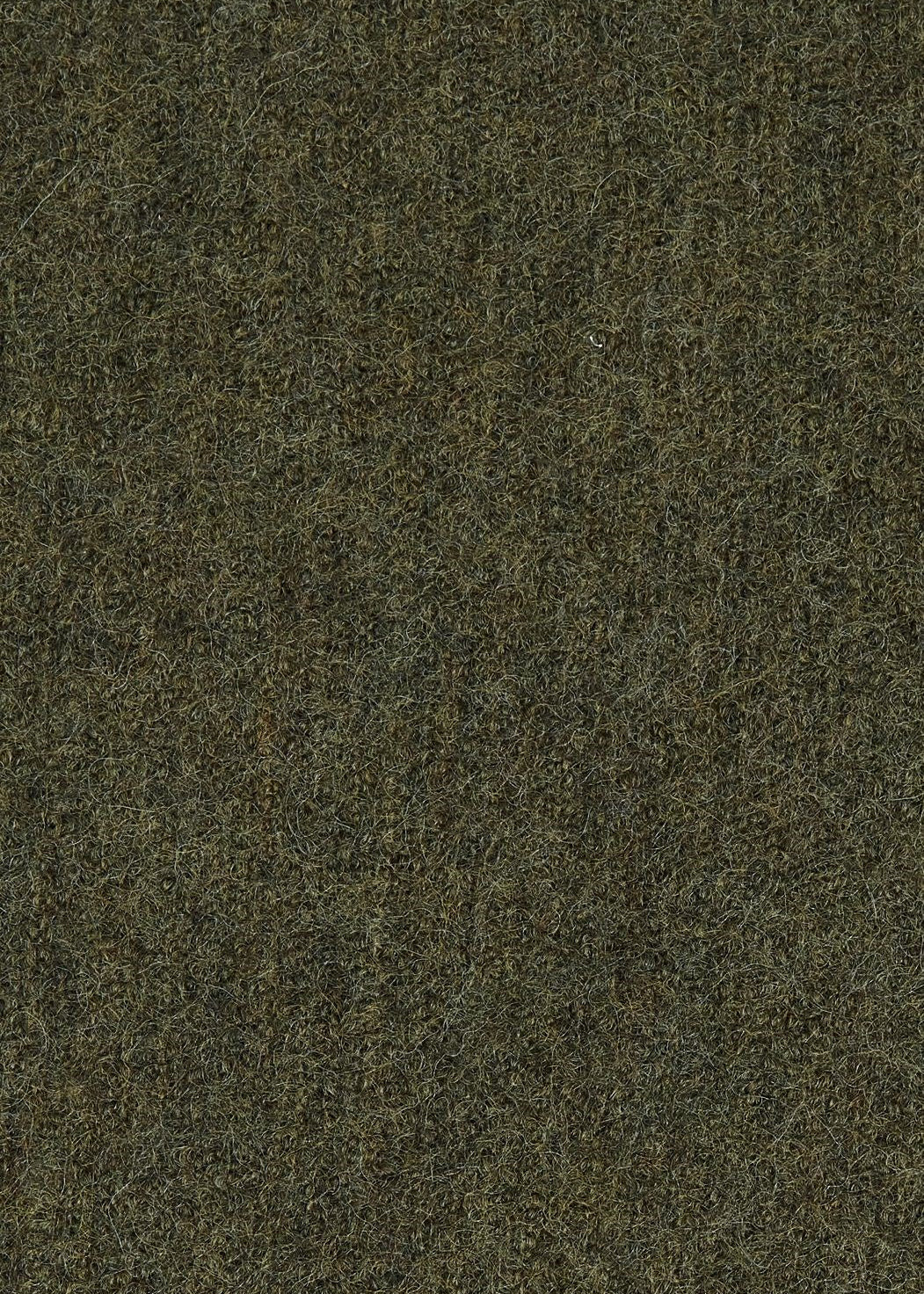 A close-up texture shot of a dark olive green and brown melange felt fabric.