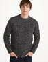 Donegal Tweed Aran Crew Neck Sweater | Charcoal Fleck