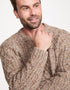 Donegal Tweed Aran Crew Neck Sweater | Oatmeal