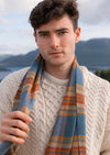 John Hanly Merino Scarf | Sea Green Rust