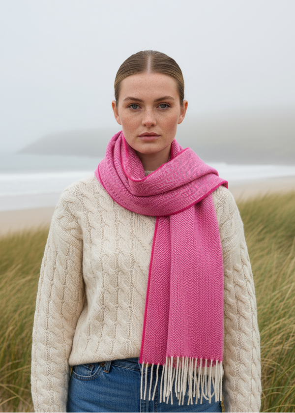 McNutt Lambswool Scarf | Raspberry Rose