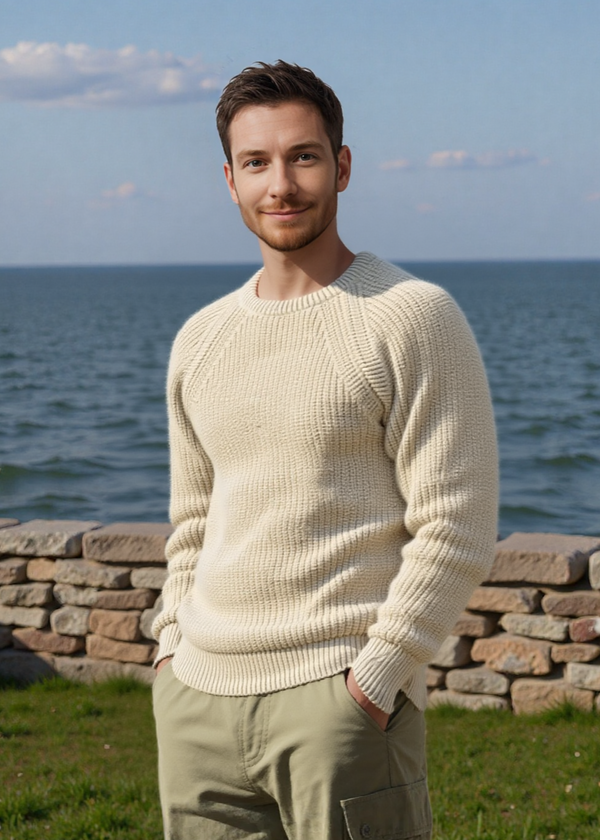Fisherman Rib Merino Sweater | Camel