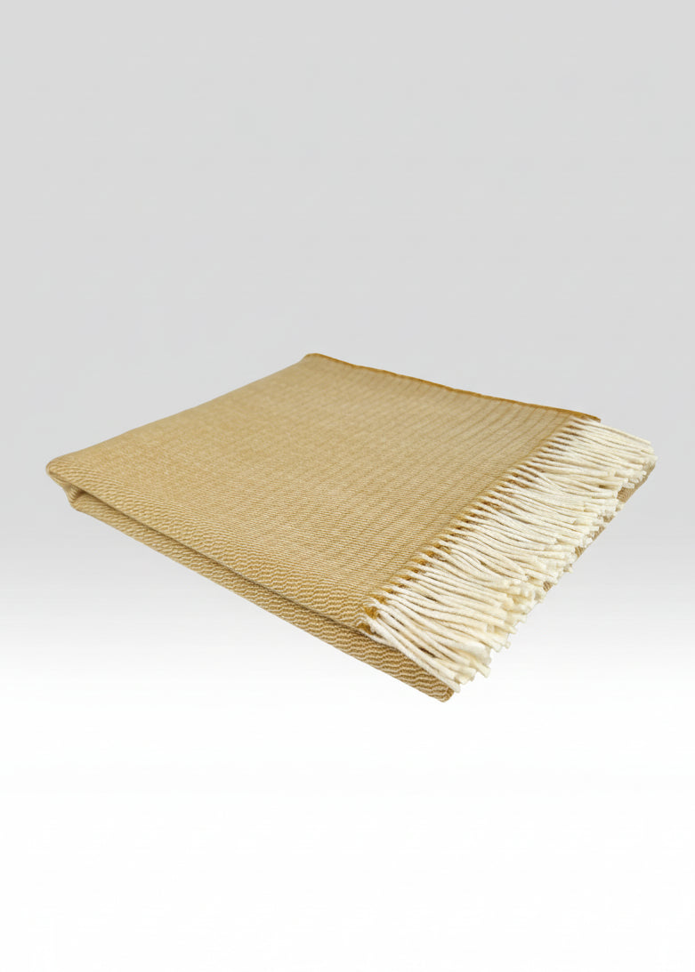McNutt Supersoft Merino Lambswool Throw | Ripple Lemon