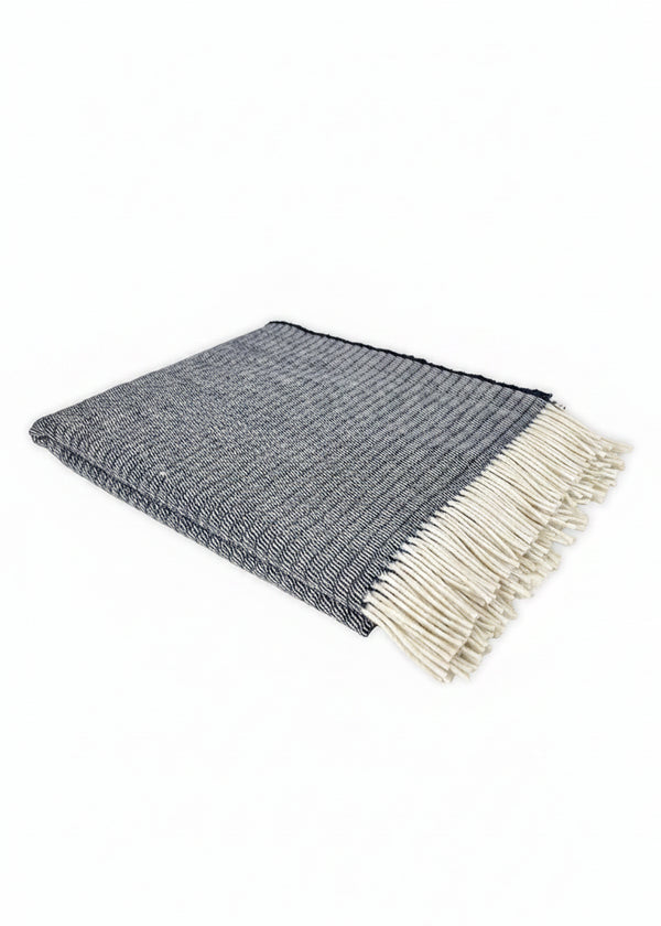 McNutt Supersoft Merino Lambswool Throw | Navy