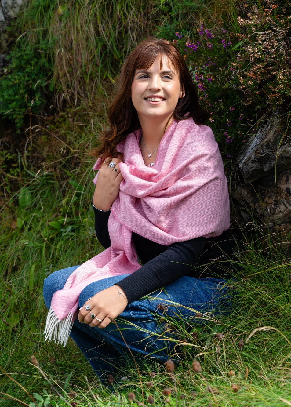 McNutt Rose Cashmere Merino Wrap | Luxury Irish Knitwear