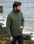 Handknit Men's Aran Cardigan | Green